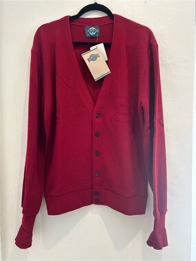 Vintage Jantzen Men’s Red Cardigan Sweater M NWT Made USA Grandpa